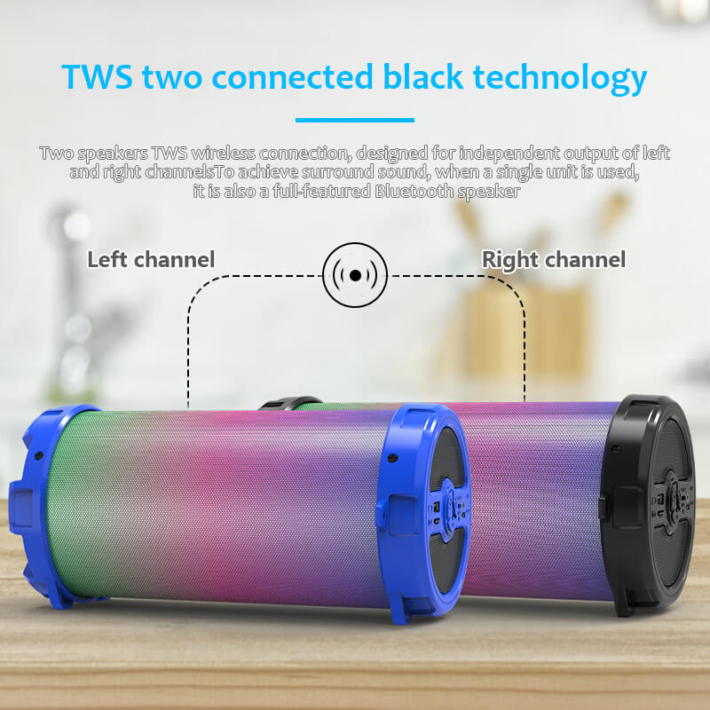 China Portable Bluetooth Speaker factory cylinder woofer cool  MW-198B