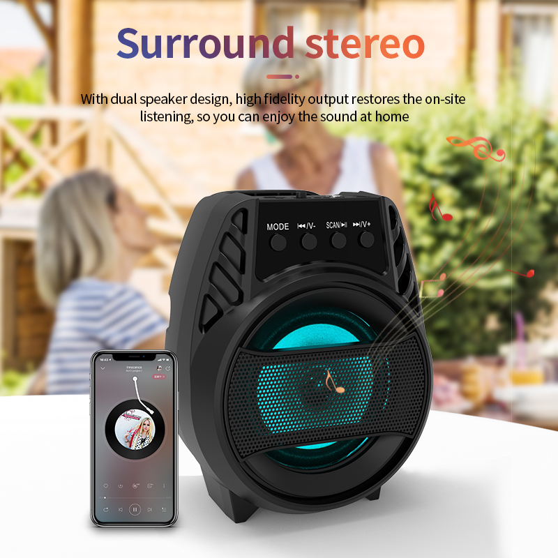 4 inch Portable Mini Bluetooth Speaker with AUX/TF MW-551C