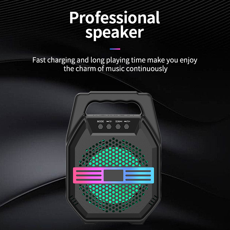 Plastic Portable speaker with Bluetooth/USB/TF/AUX In/FM/TWS/LED lights MW-554A