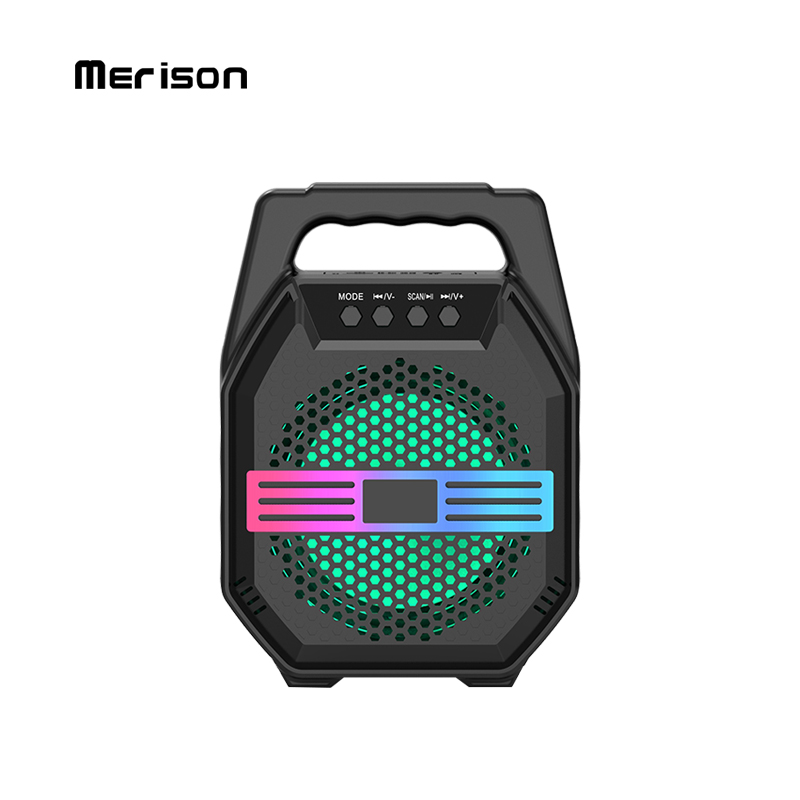 Plastic Portable speaker with Bluetooth/USB/TF/AUX In/FM/TWS/LED lights MW-554A