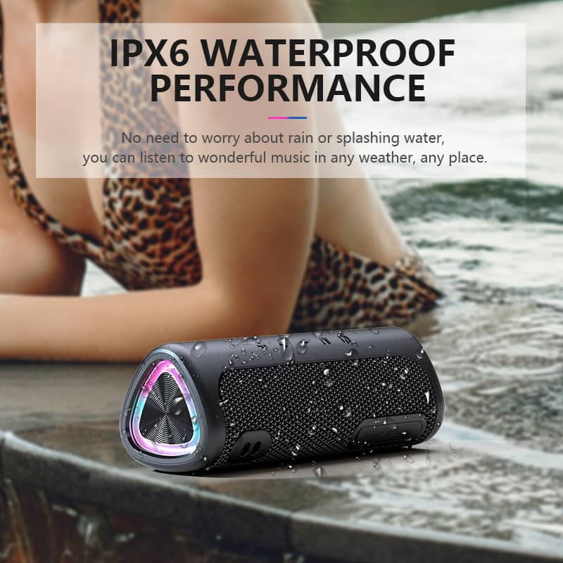 Best Buy IPX6 Led Light Speaker Wireless Stereo Pairing for Home Party MB-369