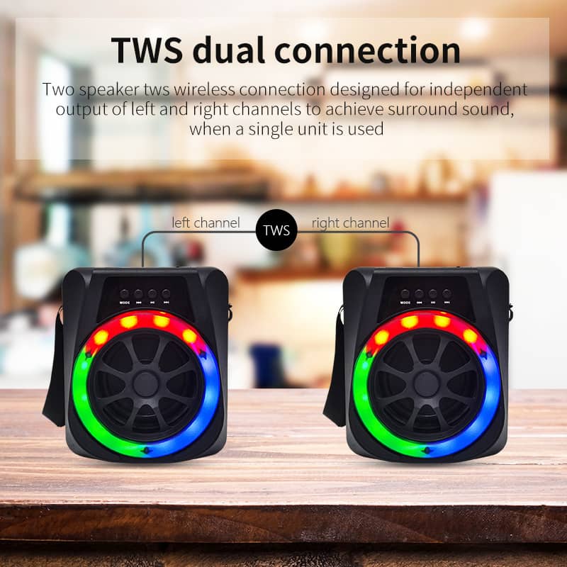 Portable Outdoor Wireless Speakers Connect to Another TWS Speaker MW-581