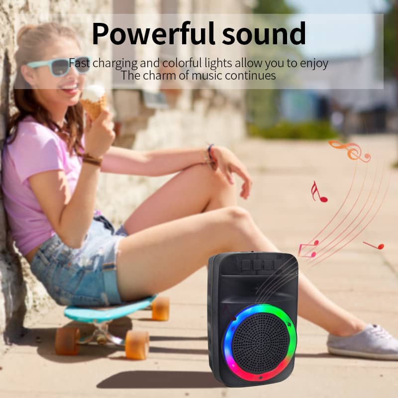 Wireless Surround Sound with LED Party Lights and Karaoke Mic Input MW-591